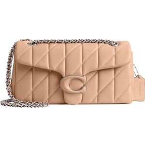 Coach Woman’s Quilted Leather Covered C Tabby Shoulder Bag 26 with Chain Strap
